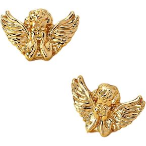 Angel Earrings For Women Yellow Gold Plated Elegant Cherub Figure Design Daily Casual Wear Jewelry in Saudi Arabia