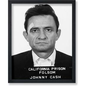 Poster Master Johnny Mugshot Print - Country Singer Portrait Poster - Black and White Photography Art - Celebrity Wall Design - Great Music Room or Office Decor - 8x10 UNFRAMED Wall Art in Saudi Arabia