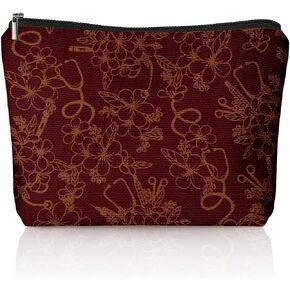Nurse Floral Makeup Bag for Women, Cute Nursing School Bag Essentials Supplies Nurse Appreciation Gifts for Students，Nursing School Must Haves Flower Small Toiletry Bags Zipper Makeup Pouch in Saudi Arabia