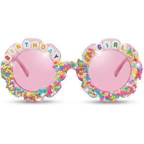 Girls Birthday Sunglasses – Round Flower Glasses for Birthday Party Accessories & Gifts in Saudi Arabia