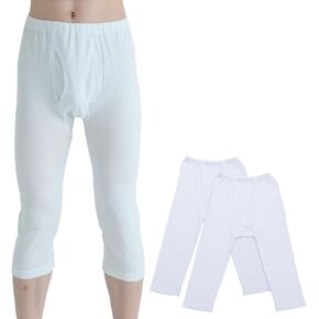 Men’s Long Johns Thermal Underwear Bottoms – 100% Cotton Rib Knit, Front Open Fly, All-Season Base Layer Pants, 2 Pack in Saudi Arabia