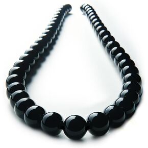 Black Onyx Necklace for Men, 8mm Natural Gemstone Crystal Beaded Strand | Sterling Silver Lobster Clasp | Spiritual Healing Bead Necklace | Gift for Him | 16-24 inch in Saudi Arabia