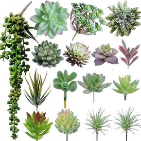 Artificial Succulent Plants, 16 Pack Realistic Succulent Plants, Unpotted Faux Succulent for DIY Crafting Floral Wall Garden Arrangement Home Office Decoration (Style A16) in Saudi Arabia