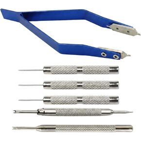 6 PCS Watch Spring Bar Tool, Professional Watch Band Tool Kit with Multiple Punch Pins and Spring Bar Tools, Set for Watch Repair and Bracelet Adjustment (1mm/0.9mm/0.8mm/Single Head/Double-Headed) in Saudi Arabia