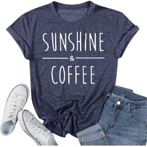 for Man and Woman Sunshine and Coffee T-Shirt Casual Daily Wear in Kuwait