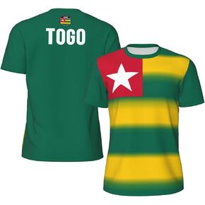 Togo Flag 4 T-Shirt Jerseys for Running Soccer Fans Tennis Fitness Sports Gradual Color Shirts in Saudi Arabia