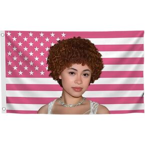 3x5 Ft Ice Rapper Spice Polyester Flag with 2 Grommets - Pink Icespice Poster Single Sided Flag Tapestry for Bedroom or Living Room Vivid Color and Fade Proof Decor - Indoor Original Design Cute Print in Kuwait