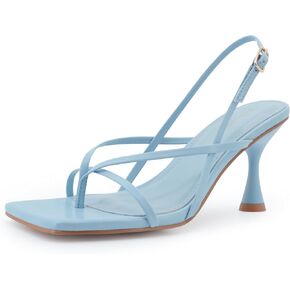 Women's Strappy Kitten Heels Square Toe Thong Dress Sandals Flip Flop for Wedding Party Evening in Saudi Arabia