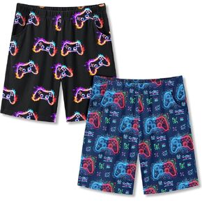 Boys Pajama Shorts 2 Pack Summer Pajama Pants Soft Sleep Shorts for Boys Lounge Short with Pockets Size 9-14 in Saudi Arabia