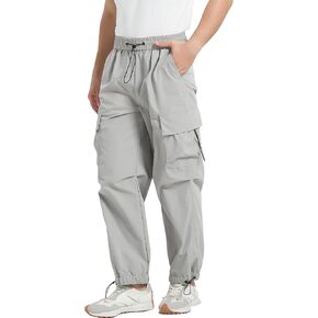 Men's Loose Fit Cargo Pants Fashion Casual Parachute Pant Harem Joggers with Elastic Pockets in Saudi Arabia