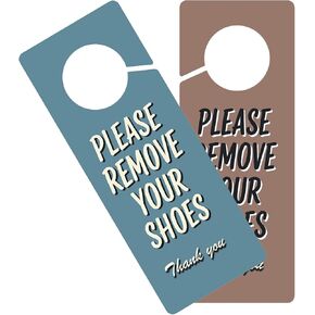 Please Remove Your Shoes Sign, 2Pack Shoes off Shoe-Free Home Signs for Airbnb, House with Hardwood Floors, Double Sided Waterproof PVC Doorknob Sign in Saudi Arabia