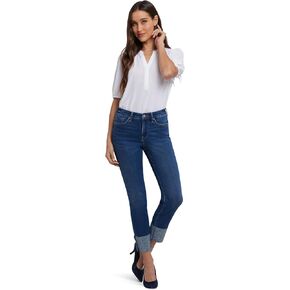 NYDJ Women's Sheri Slim Ankle Rhinestone Cuff Jeans in Kuwait
