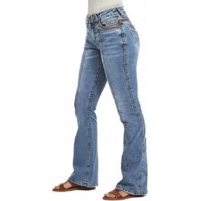 Madrirdma Bootcut Jeans for Women Mid Rise Butt Lifting Straight Leg Stretchy Bell Bottom Flare Denim Trendy Jeans in Saudi Arabia