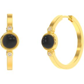 Hoop Earrings for Women in Round Shape - 18K Gold Plated, Certified 925 Sterling Silver Earring - Hypoallergenic Gold Jewelry for Women, Birthday Gifts for Women in Saudi Arabia