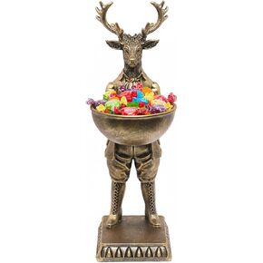 12.6 Inch Vintage Golden Rabbit Statue with Bowl, Bunny Figurine Resin Tray Serving Easter Decorations, Home Arts Desktop Accessories Table Decor,Candy Key Purse Bowl (Brass Color) in Saudi Arabia