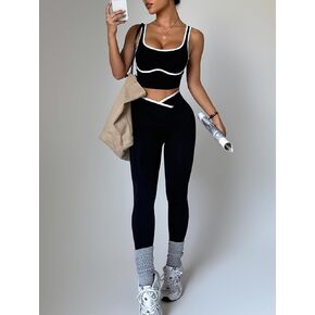 Women‘s 2 Piece Workout Sets Sports Bra High Waist Seamless Leggings Gym Activewear Matching Set in Kuwait