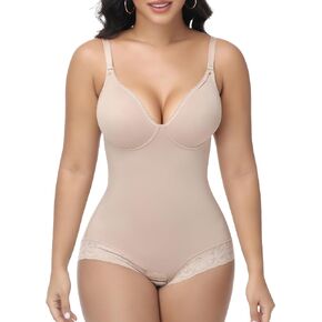 SHAPESHE Backless Shapewear for Women Seamless Tummy Control Bodysuit Underwire V Neck Low Back Faja Body Shaper in Saudi Arabia