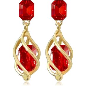 14k Gold Sparkly Crystal Square Octagon Dangle Drop Earrings Long Glitter Rhinestone Geometry Stud Earrings For Women in Saudi Arabia