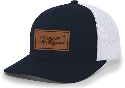 قبعة سائق الشاحنة من Trenz Shirt Company للرجال من Golf Legalize Mulligans Golfing Lucky المحفورة من الجلد بشبكة خلفية in Kuwait
