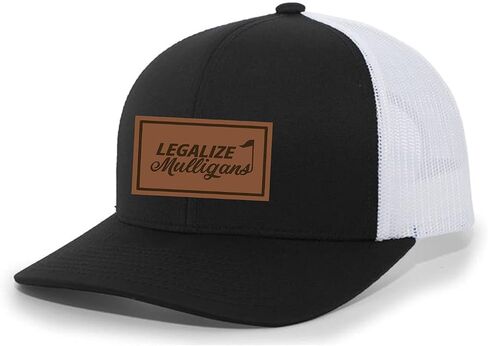 قبعة سائق الشاحنة من Trenz Shirt Company للرجال من Golf Legalize Mulligans Golfing Lucky المحفورة من الجلد بشبكة خلفية in Kuwait