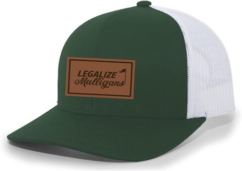قبعة سائق الشاحنة من Trenz Shirt Company للرجال من Golf Legalize Mulligans Golfing Lucky المحفورة من الجلد بشبكة خلفية in Kuwait
