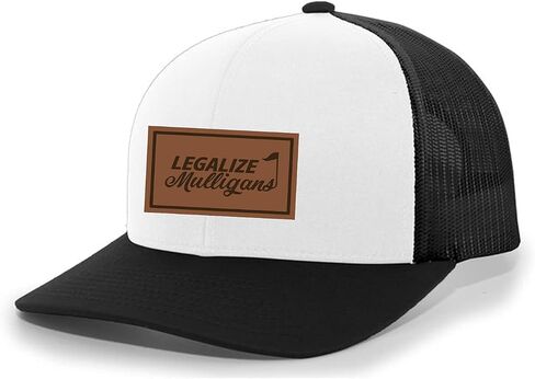 قبعة سائق الشاحنة من Trenz Shirt Company للرجال من Golf Legalize Mulligans Golfing Lucky المحفورة من الجلد بشبكة خلفية in Kuwait