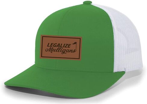قبعة سائق الشاحنة من Trenz Shirt Company للرجال من Golf Legalize Mulligans Golfing Lucky المحفورة من الجلد بشبكة خلفية in Kuwait