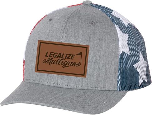 قبعة سائق الشاحنة من Trenz Shirt Company للرجال من Golf Legalize Mulligans Golfing Lucky المحفورة من الجلد بشبكة خلفية in Kuwait