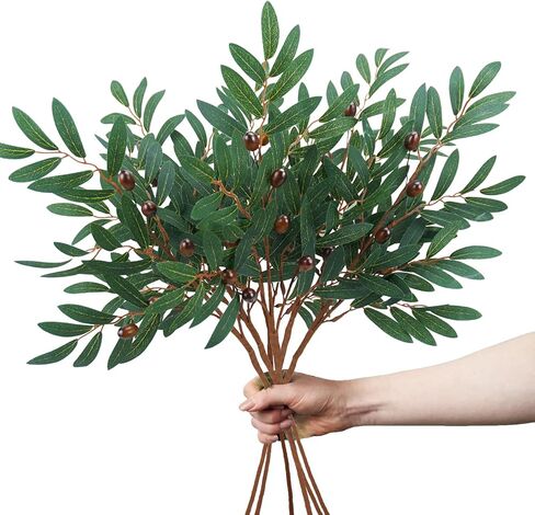 obbsie 12Pcs Artificial Eucalyptus Leaves Stems, 25" Tall Faux Greenery Stems Fake Branches for Vase Filler Home Party Wedding Table Spring Decor in Saudi Arabia