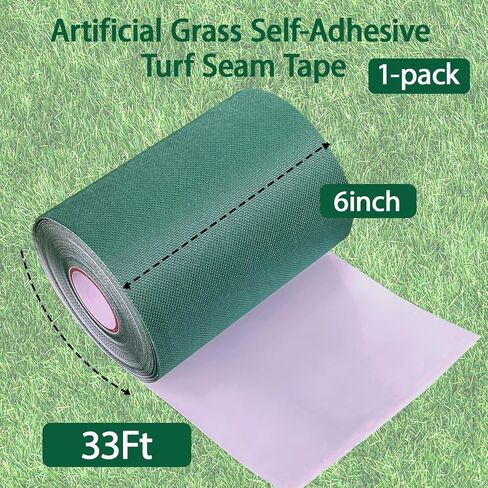 Single-Sided 6Inch x 33Ft Artificial Grass Self-Adhesive Turf Seam Tape for Lawn,Carpet Jointing in Kuwait