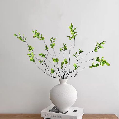 6 Pcs Artificial Ficus Branches Faux Eucalyptus Stems Realistic Faux Eucalyptus Stems & Branches | Perfect for Vase Filling & Home Decor Branches for Vase Faux Eucalyptus Stems in Saudi Arabia