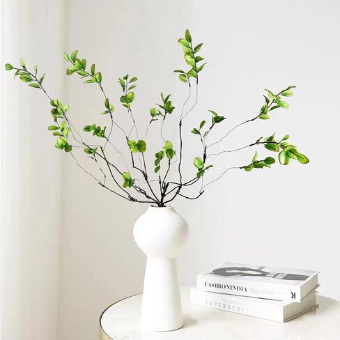 6 Pcs Artificial Ficus Branches Faux Eucalyptus Stems Realistic Faux Eucalyptus Stems & Branches | Perfect for Vase Filling & Home Decor Branches for Vase Faux Eucalyptus Stems in Saudi Arabia