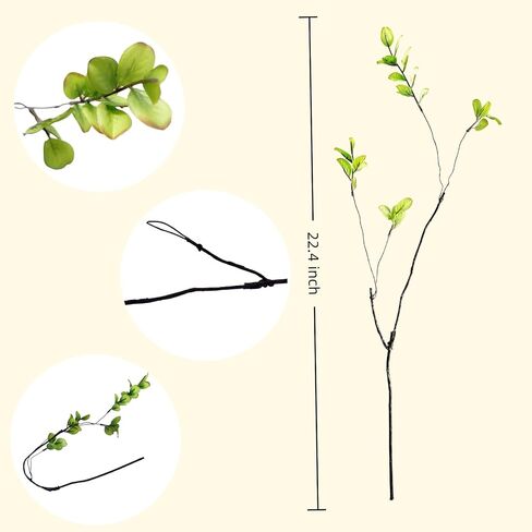 6 Pcs Artificial Ficus Branches Faux Eucalyptus Stems Realistic Faux Eucalyptus Stems & Branches | Perfect for Vase Filling & Home Decor Branches for Vase Faux Eucalyptus Stems in Saudi Arabia