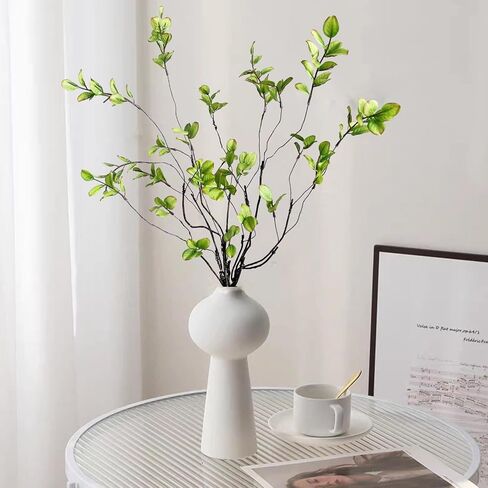 6 Pcs Artificial Ficus Branches Faux Eucalyptus Stems Realistic Faux Eucalyptus Stems & Branches | Perfect for Vase Filling & Home Decor Branches for Vase Faux Eucalyptus Stems in Saudi Arabia