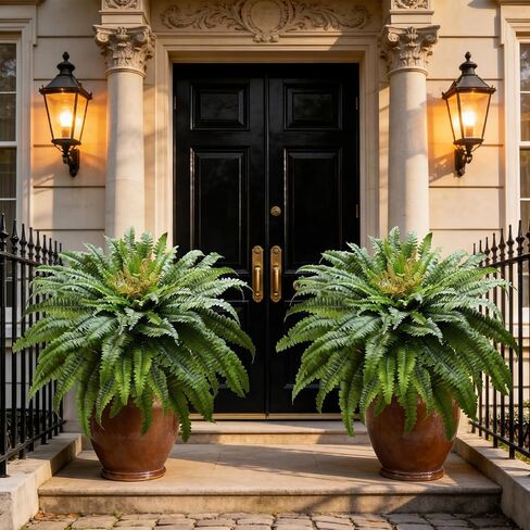 50" Large Fake Fern Artificial Ferns for Outdoors,100 Fronds Realistic Artificial Boston Ferns Bush Plant for Indoor Garden Porch Decor (Lifelike,UV Resistant,No Maintenance) in Saudi Arabia