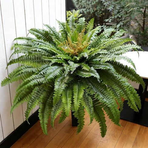 50" Large Fake Fern Artificial Ferns for Outdoors,100 Fronds Realistic Artificial Boston Ferns Bush Plant for Indoor Garden Porch Decor (Lifelike,UV Resistant,No Maintenance) in Saudi Arabia