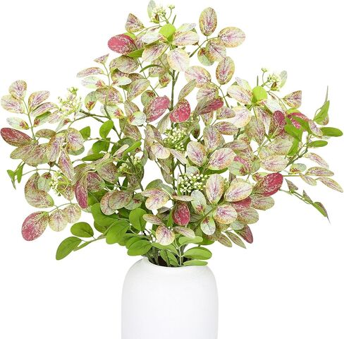 5PCS Artificial Eucalyptus Stems for Vase Pot- 35 Inch Fake Plants Faux Greenery Leaves Branches for Arrangement Dining Entryway Table Decor - Green in Kuwait