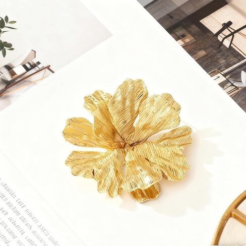 Gold Flower Brooch Pins for Women Men Vintage Statement Chunky 3D Metal Irregular Rose Flowers Floral Leaf Big Chic Lapel Pin for Boho Wedding Birthday Prom Suit Dress Shirt Clothes Accessories in Saudi Arabia