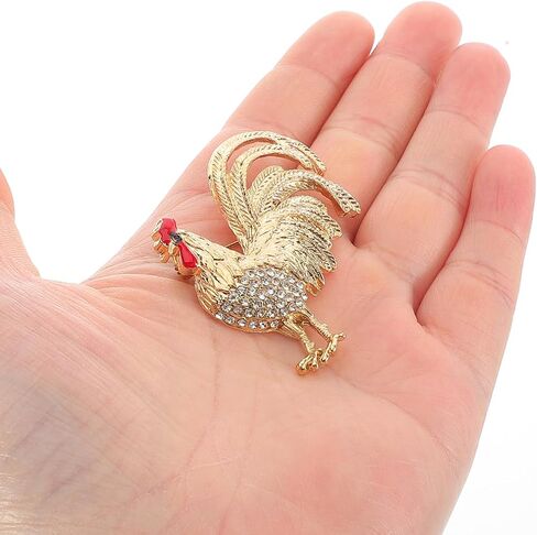 LIOOBO Animal Brooch Pin Rooster Brooch with Rhinestones for Women Unique Chicken Lapel Pin for Dresses Parties Weddings and Casual Wear Durable and Charming Accessory in Kuwait