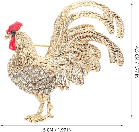 LIOOBO Animal Brooch Pin Rooster Brooch with Rhinestones for Women Unique Chicken Lapel Pin for Dresses Parties Weddings and Casual Wear Durable and Charming Accessory in Kuwait