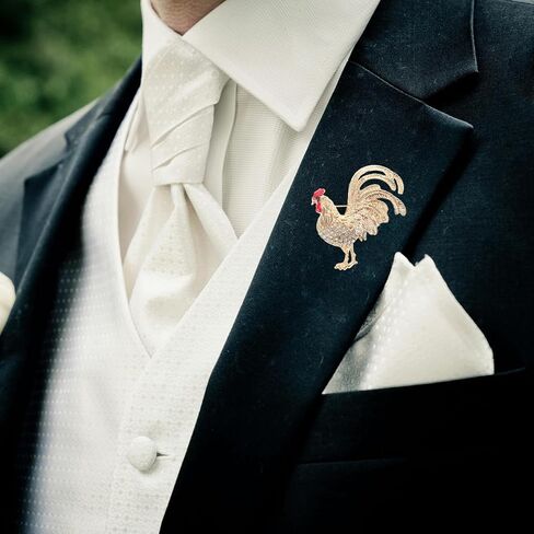 LIOOBO Animal Brooch Pin Rooster Brooch with Rhinestones for Women Unique Chicken Lapel Pin for Dresses Parties Weddings and Casual Wear Durable and Charming Accessory in Kuwait