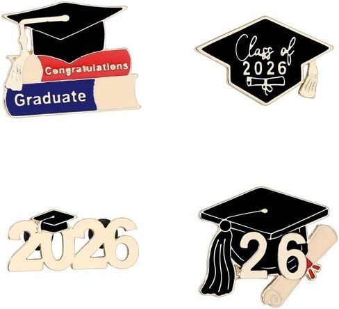 4Pcs 2026 Graduation Gifts Pins for Women Men Class of 2026 Graduation Gifts Badges Button Lapel Pin for High School College Teacher Grad Party Favors Jewelry in Saudi Arabia