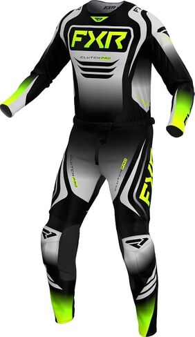 FXR Clutch Pro MX Jersey Soft Moisture-Wicking Drop Tail Hem Black/Grey/HiVis - Large in Kuwait