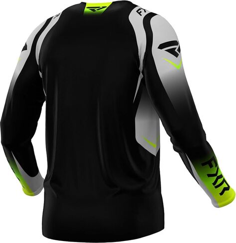FXR Clutch Pro MX Jersey Soft Moisture-Wicking Drop Tail Hem Black/Grey/HiVis - Large in Kuwait