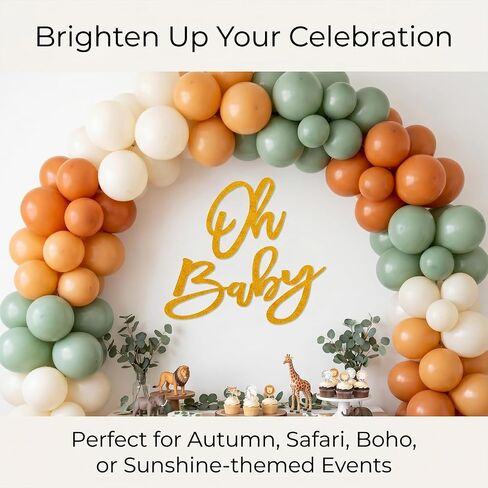 Oh Baby Sign for Baby Shower Backdrop - Gold Glitter Felt OH BABY Letters Banner for Gender Reveal, Boy or Girl 1st Birthday Party, Photo Booth Props & Nursery Wall Decor (Gold) in Kuwait