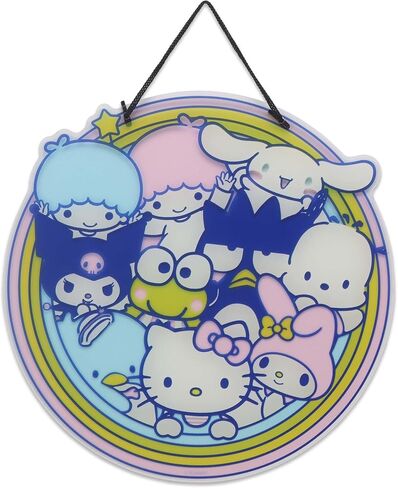 Open Road Brands Hello Kitty and Friends Round Hanging Acrylic Wall Decor | Cute Hello Kitty Wall Art for Home in Kuwait