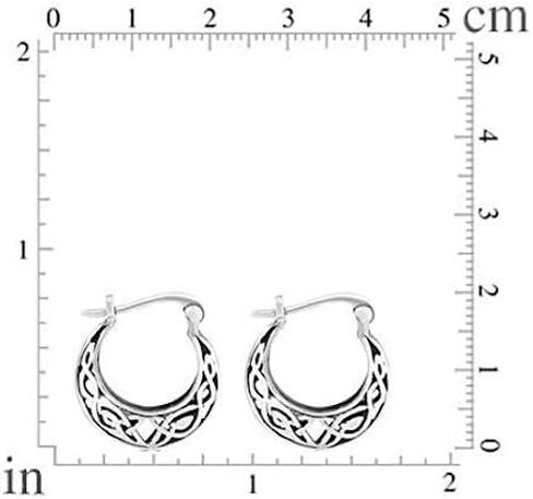 MIMI Sterling Silver Oxidized Irish Celtic Knot Filigree Round Hoop Earrings in Saudi Arabia