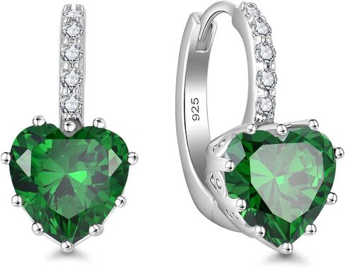 Starchenie Heart Earrings 925 Sterling Silver Birthstones Leverback Earring Gift for Women in Saudi Arabia