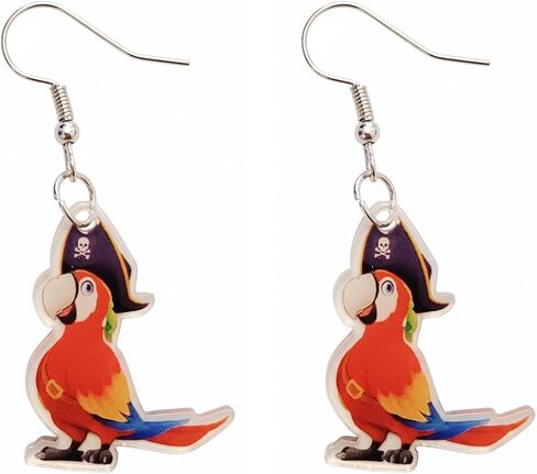 ROSTIVO Pirate Parrot Earrings for Women – Colorful Bird Jewelry for Costume Parties, Beach Vacations, Festivals & Gifts in Kuwait