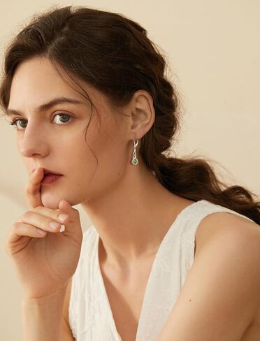 Infinity Dangle Drop Earrings for Women 925 Sterling Silver Teardrop Leverback Earrings Birthstone Jewelry for Women in Kuwait